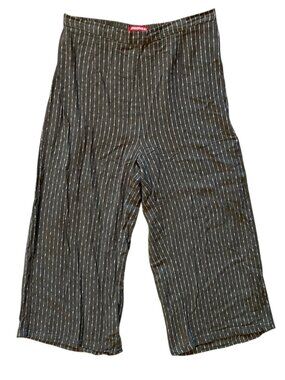 Women's UNIONBAY Striped Linen-Blend Wide Leg Pull-On Pants OLIVE GREEN Size XL